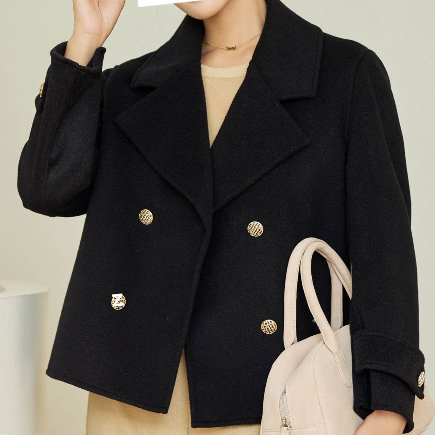 Elegant Slim Woolen Coat for Women - Stylish Double-Faced Design - Buy Center