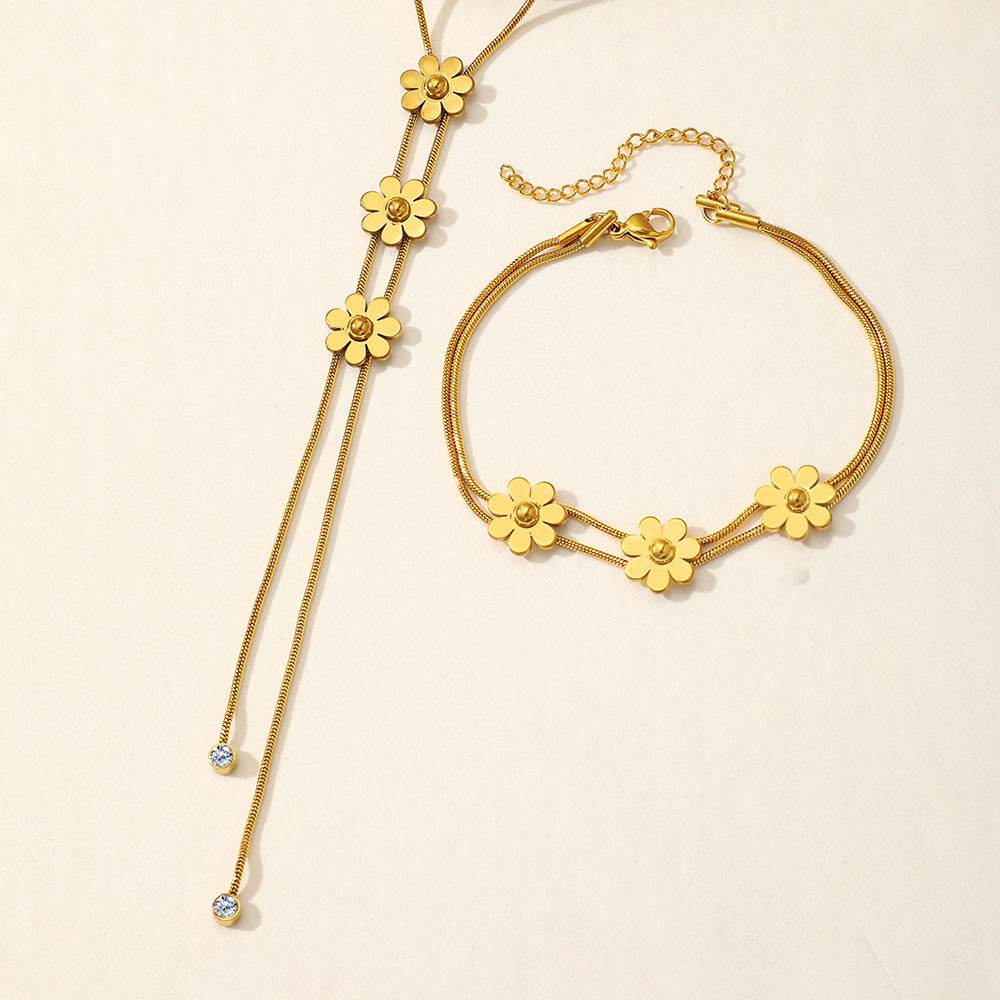 Three-Dimensional Lock Snake Necklace Set - Elegant Fashion Jewelry for Women - Buy Center
