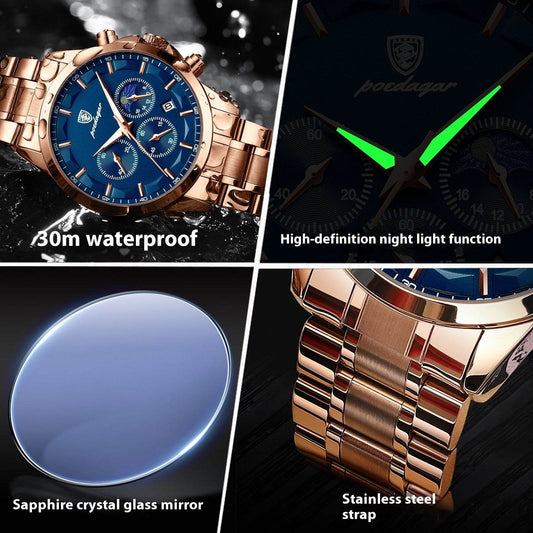Buycenter Stylish Waterproof Men's Quartz Watch - Casual, Slim Design - Buy Center