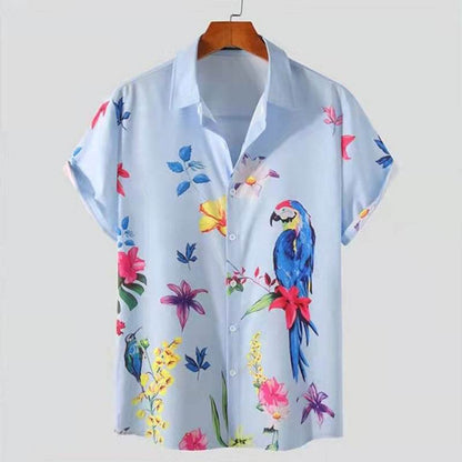 Beach Style Short Sleeve Shirt & Shorts Suit - Men's Casual Pajama Set - Buy Center