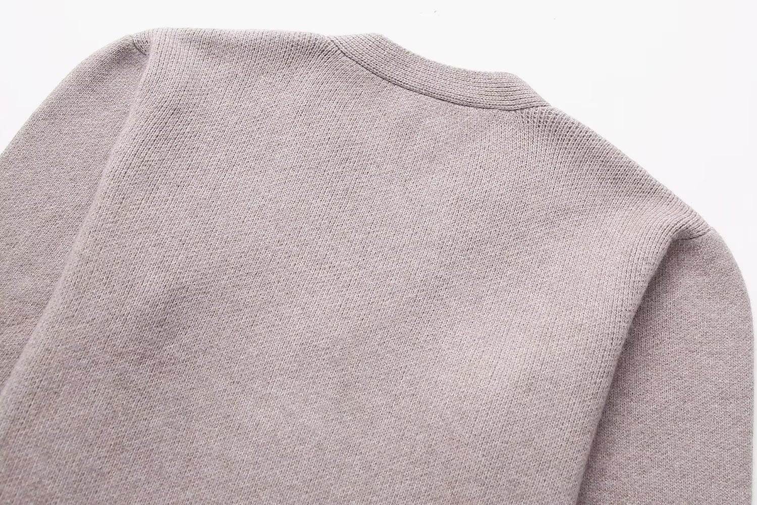 Women's Knitted Jacket - Versatile Khaki Cardigan for Every Occasion - Buy Center