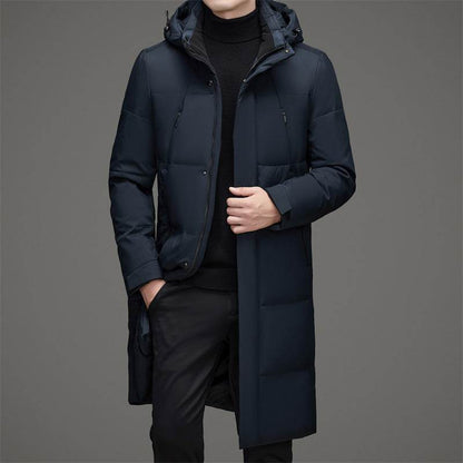 Stylish Men's Thick Duck Down Jacket - Detachable Hat & Warm Design - Buy Center