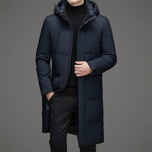 Stylish Men's Thick Duck Down Jacket - Detachable Hat & Warm Design - Buy Center