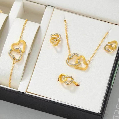 Buy Center Women's All-match Jewelry Set - Heart Shape Necklace & Rings - Buy Center