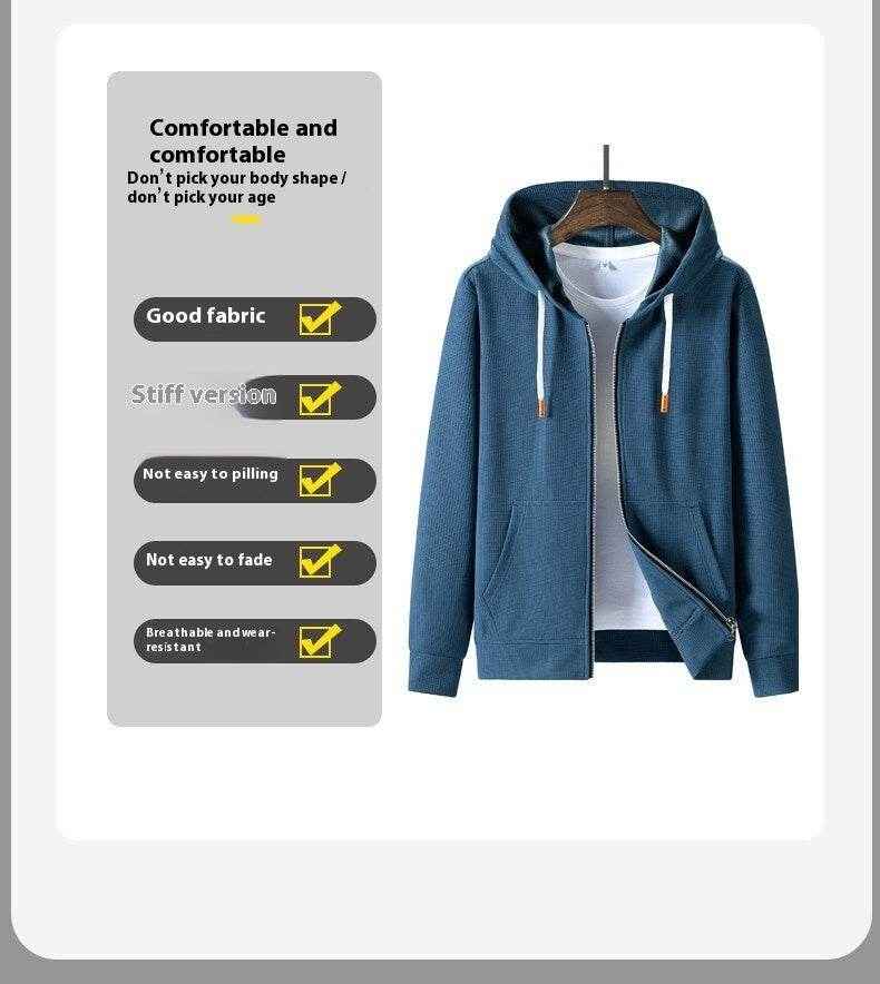 Men's Trendy Waffle Hooded Sweater Suit - Casual Style for Sports & Leisure