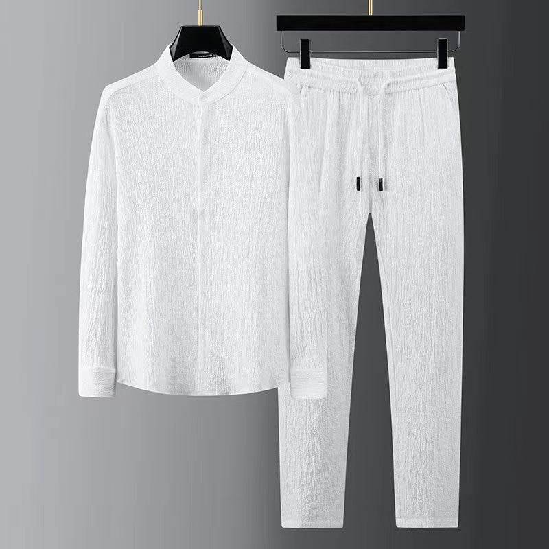 Casual Summer Light Suit for Men - Trendy Seersucker Striped Design - Buy Center