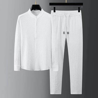 Casual Summer Light Suit for Men - Trendy Seersucker Striped Design - Buy Center