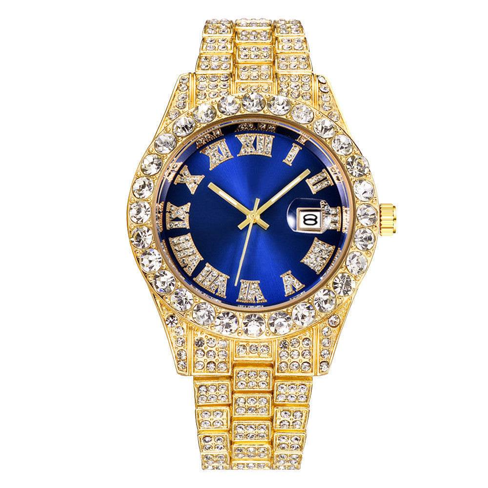 Men's Hip Hop Quartz Watch - Stylish Steel Band, Full Drill Design - Buy Center