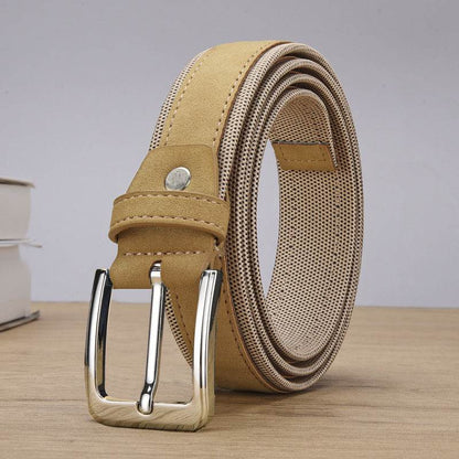 Creative Korean Suede Men's Belt - Genuine Leather & Stylish Alloy Buckle - Buy Center