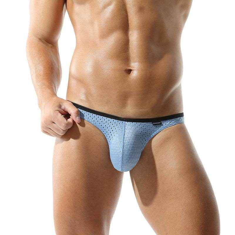 Solid Color Men's Briefs - Breathable Polyester Low Waist Underwear