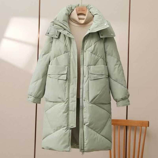 Buycenter Women's Mid-Length Cotton-Padded Coat - Plus Size & Warm - Buy Center