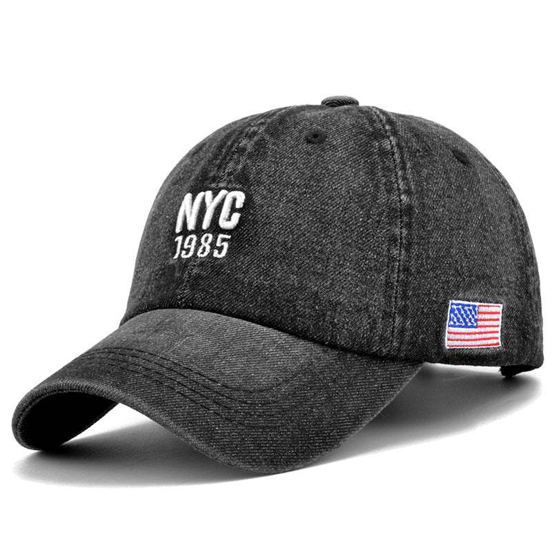 Buycenter Men's Denim Baseball Cap - Adjustable Peaked Hat for Summer - Buy Center