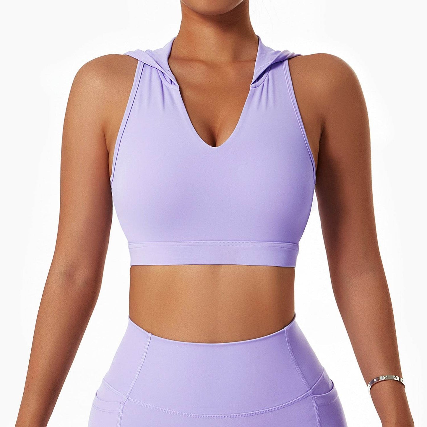 Buycenter Lulu Nude Yoga Bra Set - Shockproof Sports Bra & Leggings - Buy Center
