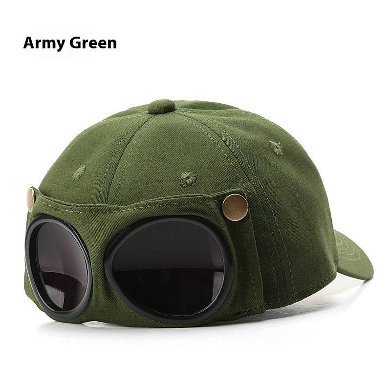 Personalized Pilot Hat with Sunglasses - Stylish Peaked Cap for Summer - Buy Center