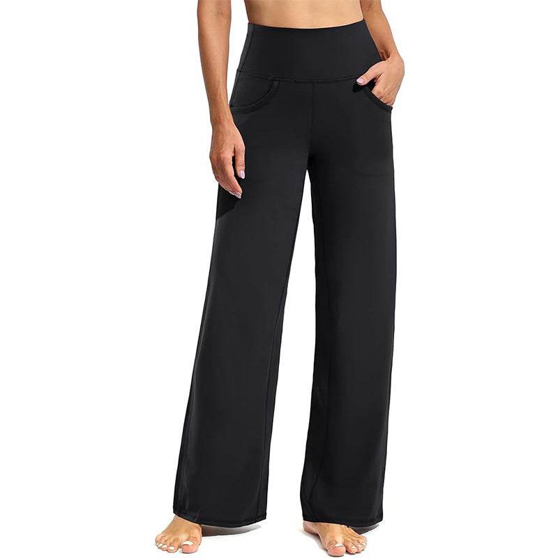 High Waist Straight Yoga Pants – Stylish & Comfortable for Workouts - Buy Center