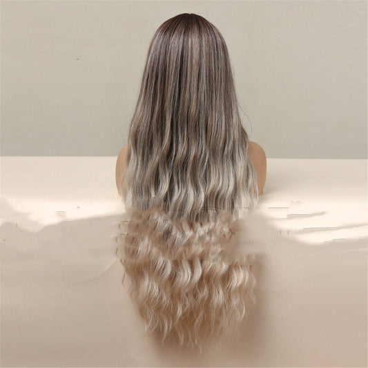 Medium Brown Gradient Blonde Long Curly Wig - Lightweight & Glamorous - Buy Center
