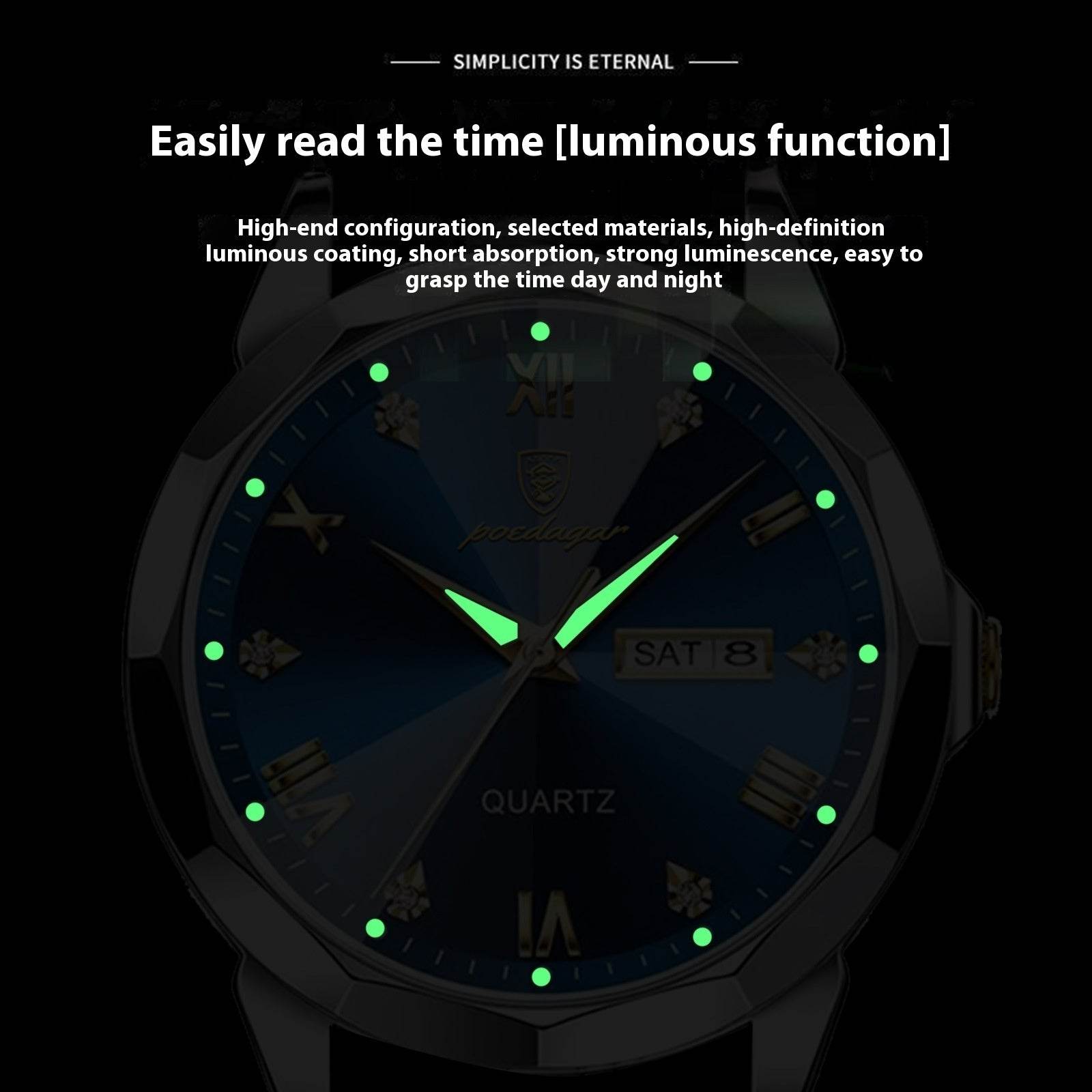 Buycenter Luxury Men's Waterproof Quartz Watch - Super Luminous Elegance - Buy Center