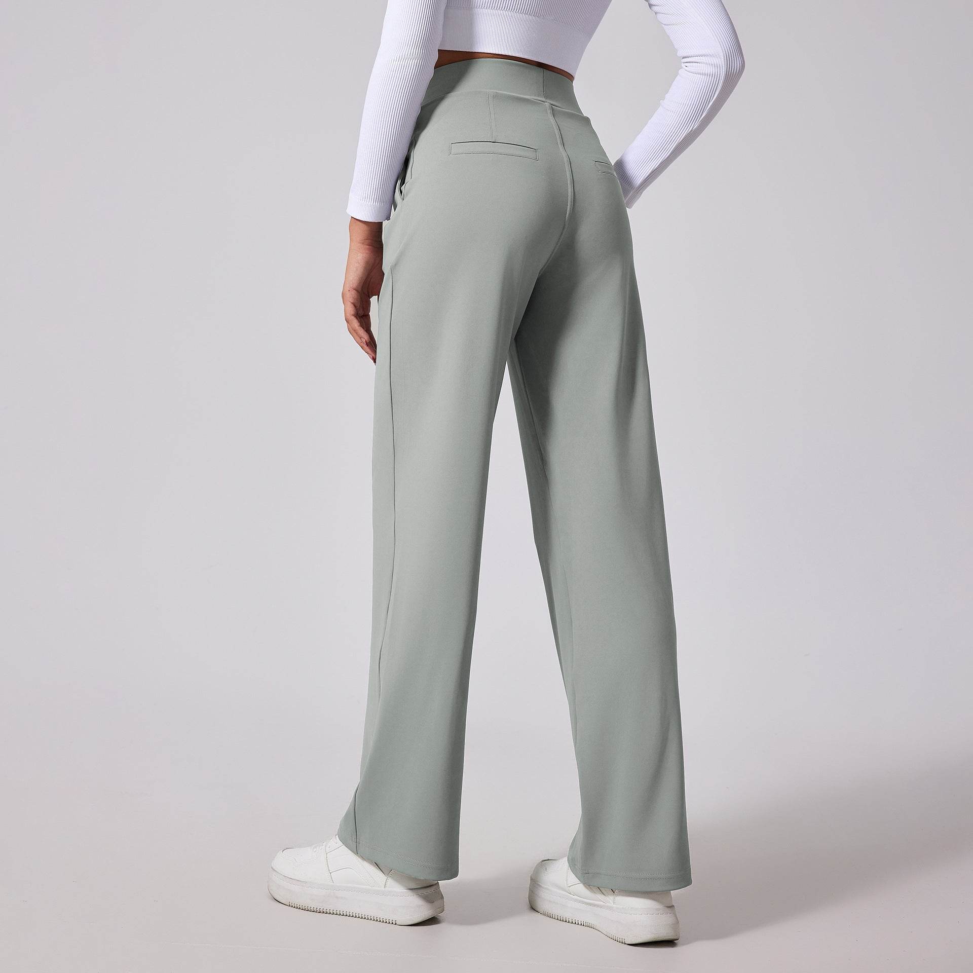 Ladies Wide Leg Pants - Casual Dungarees in Black, Gray & Brown - Buy Center