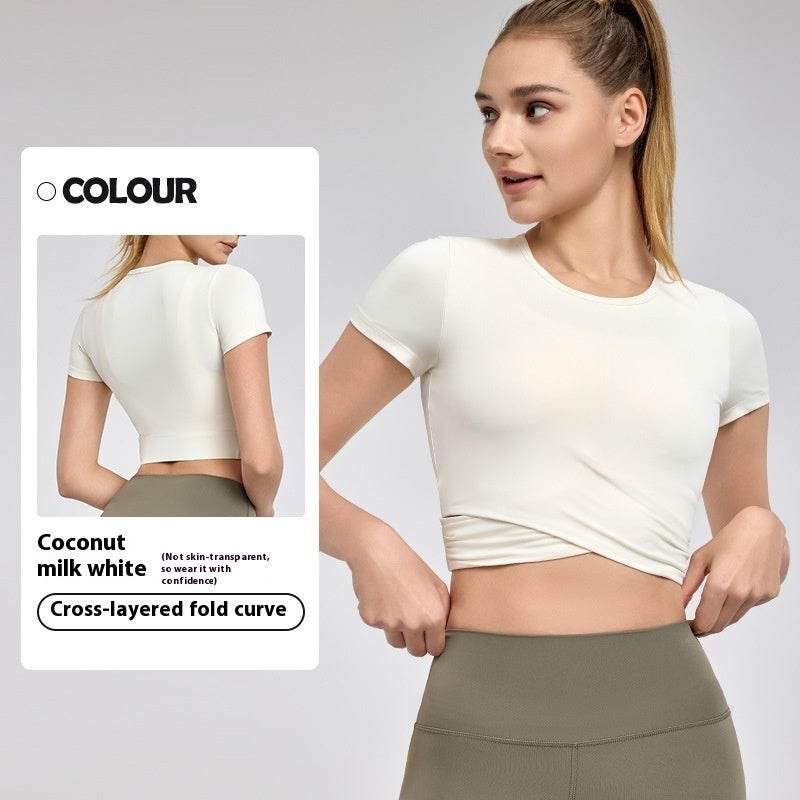 Buycenter Short Sleeve Yoga Top - Comfortable Workout Clothes for Women - Buy Center