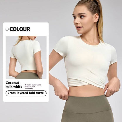 Buycenter Short Sleeve Yoga Top - Comfortable Workout Clothes for Women - Buy Center