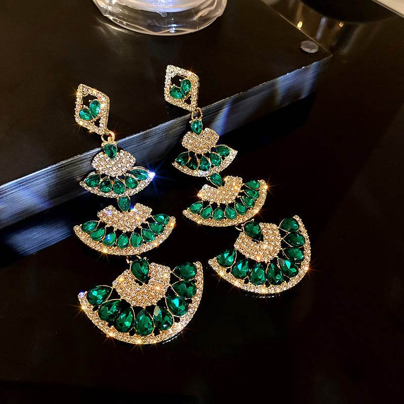 Buy Center 925 Silver Diamond Fan Earrings - Ethnic Style Fashion Design - Buy Center