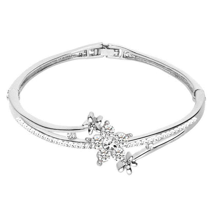 Buy Center Luxury Diamond Quartz Watch & Bracelet Set - Elegant Fashion Jewelry - Buy Center