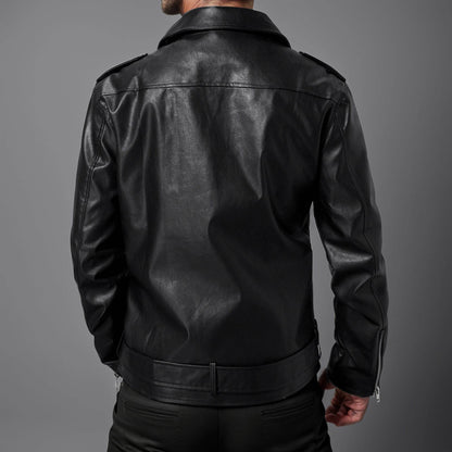 Slim Fit Lapel Leather Jacket - Premium Stylish Modal Fabric for Men - Buy Center