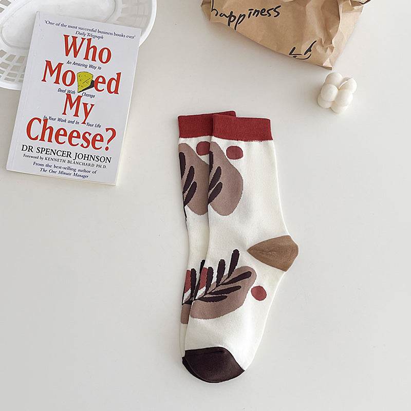 Boneless Suture Tube Socks - Trendy Abstract Lines, Free Size Comfort - Buy Center