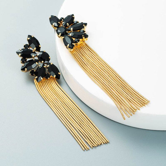 Buy Center Exaggerated Earrings - European Style with Pearl and Tassels - Buy Center