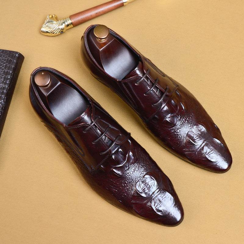 Buycenter Men's Business Suit Shoes - Pointed Leather, Comfortable Fit - Buy Center