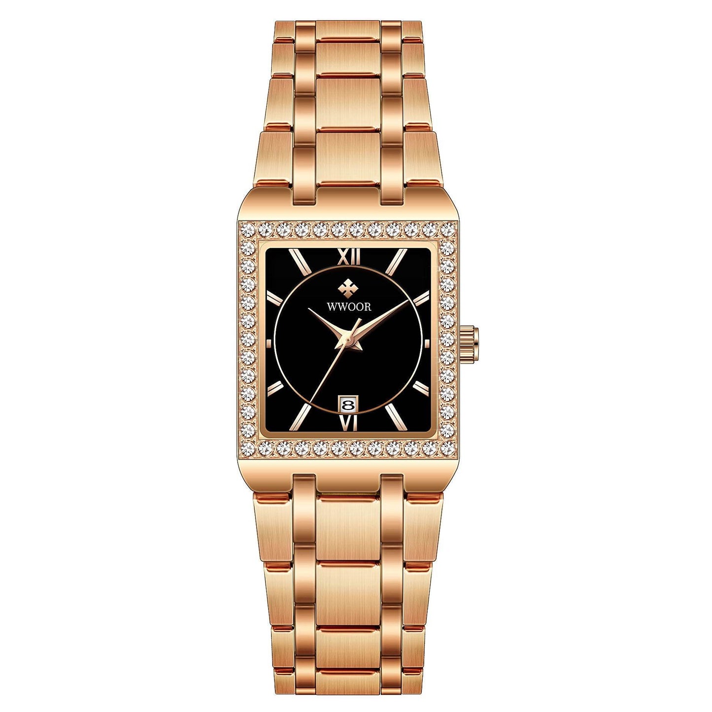 Grip Love Square Steel Band Watch - Waterproof Quartz Stylish for Women - Buy Center