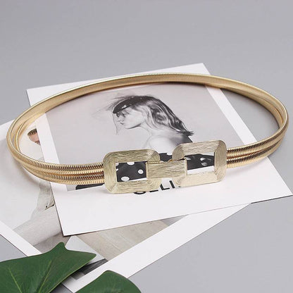 Elegant Metal Stretch Belt for Women - Chic Golden Elastic Accessory - Buy Center