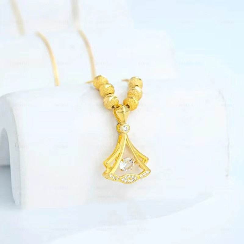 Small Skirt Ginkgo Leaf Necklace - Stylish Copper Pendant for Women - Buy Center