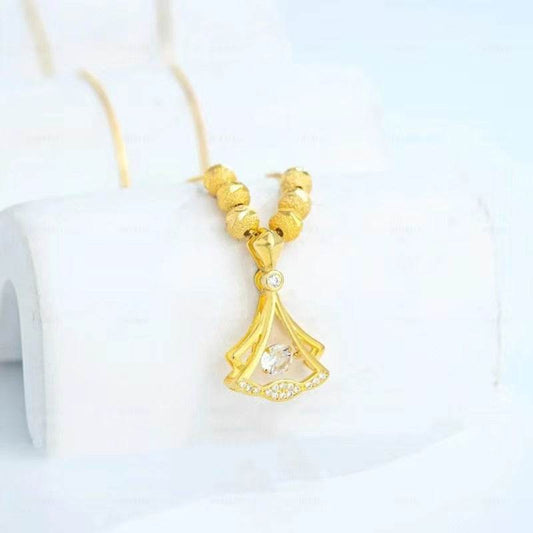 Small Skirt Ginkgo Leaf Necklace - Stylish Copper Pendant for Women - Buy Center