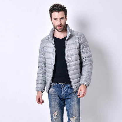 Buycenter Men's Light Down Jacket - Warm Stand Collar Winter Style - Buy Center