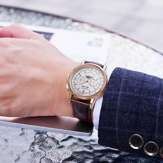 Men's Automatic Mechanical Watch - Waterproof Calendar & Stylish Design - Buy Center