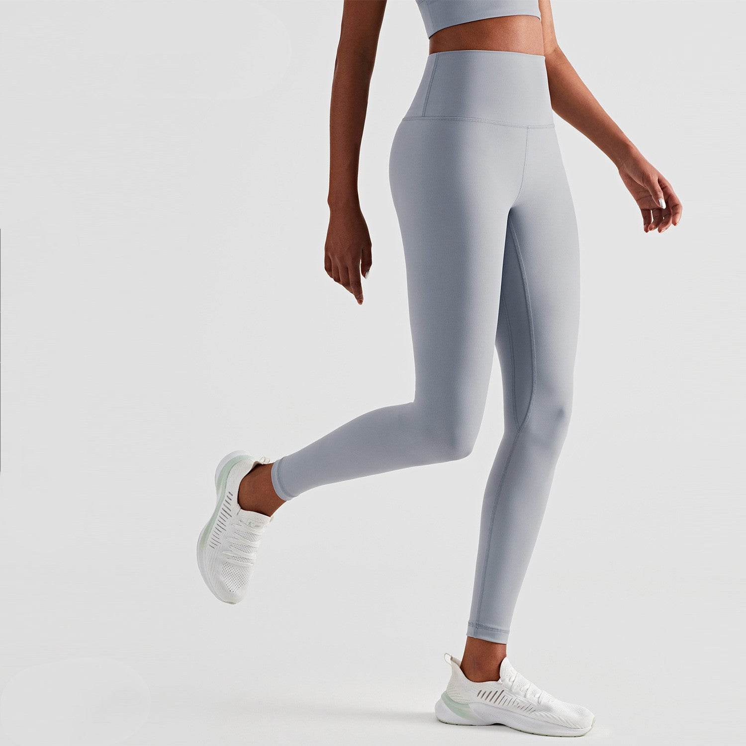 Buycenter High-Waisted Peach Sports Tights - Hip-Lifting, Best for Running - Buy Center