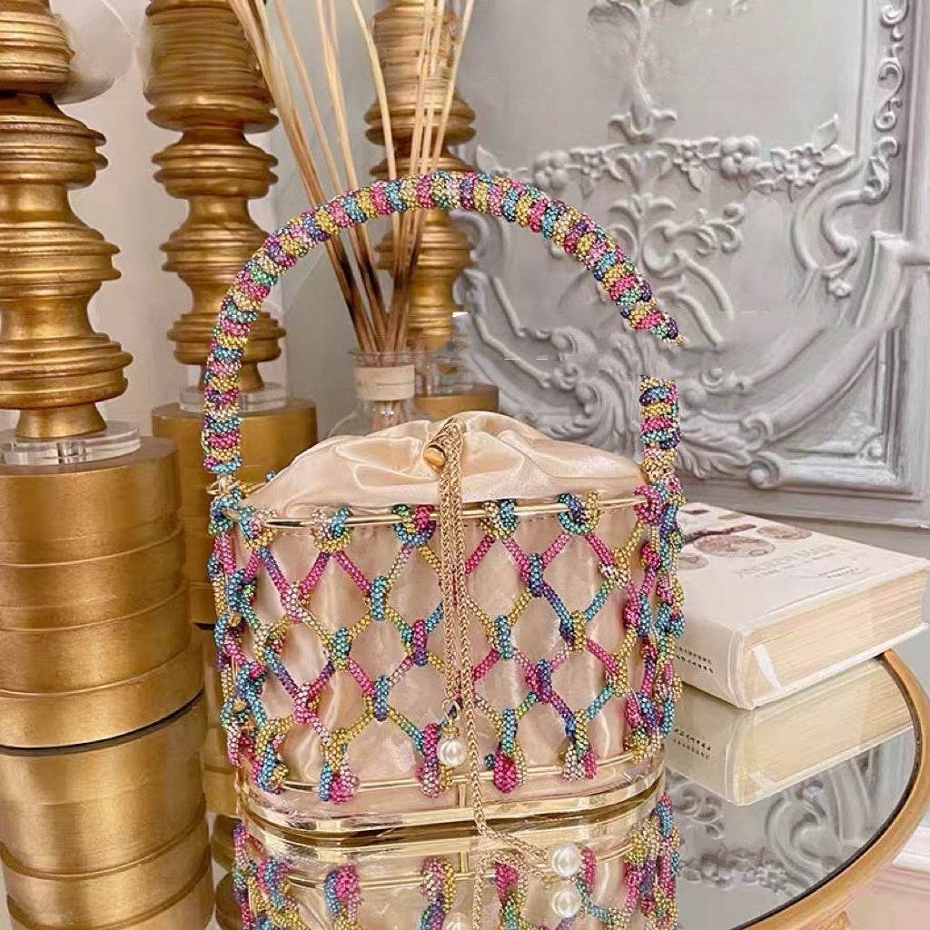 Gold & Silver Rhinestone Clutch - Hand-Woven Birdcage Design 2025 - Buy Center