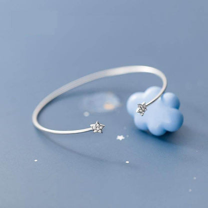 Buycenter S925 Silver Bracelet - Korean Style with Rhinestone Star - Buy Center