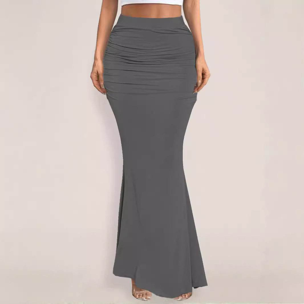 Sexy Slim Hip Pleated Long Dress - European & American Style Fashion - Buy Center