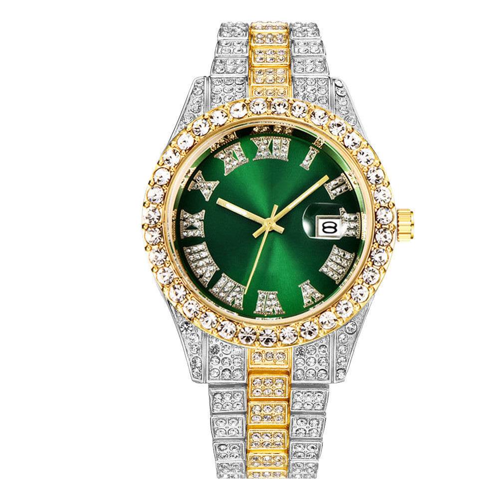 Men's Hip Hop Quartz Watch - Stylish Steel Band, Full Drill Design - Buy Center