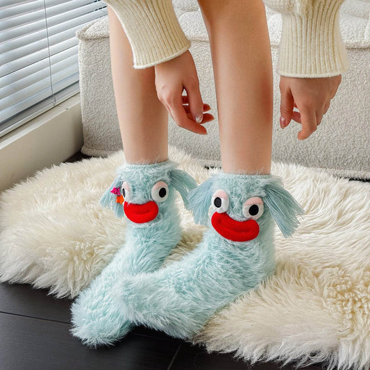 Funny Plush Thermal Mid-Calf Socks for Women - Cozy & Stylish Designs - Buy Center