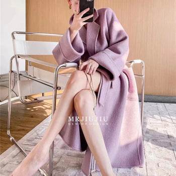 Buycenter Women's Long Reversible Cashmere Coat - Stylish & Comfortable - Buy Center
