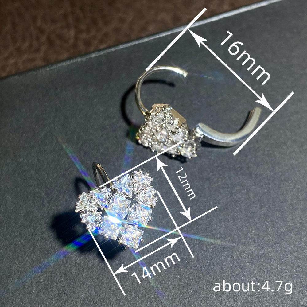 Buy Center Exquisite Peach Heart Earrings - Micro Inlaid Zircon Design - Buy Center