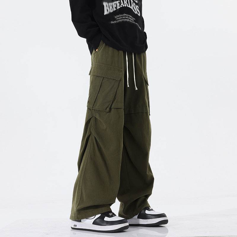 Men's Retro Pleated Cargo Pants - Casual Straight-Leg Styles for 2025 - Buy Center
