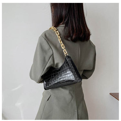 Buycenter Women's One-Shoulder Crossbody Bag - Textured Chain Design - Buy Center