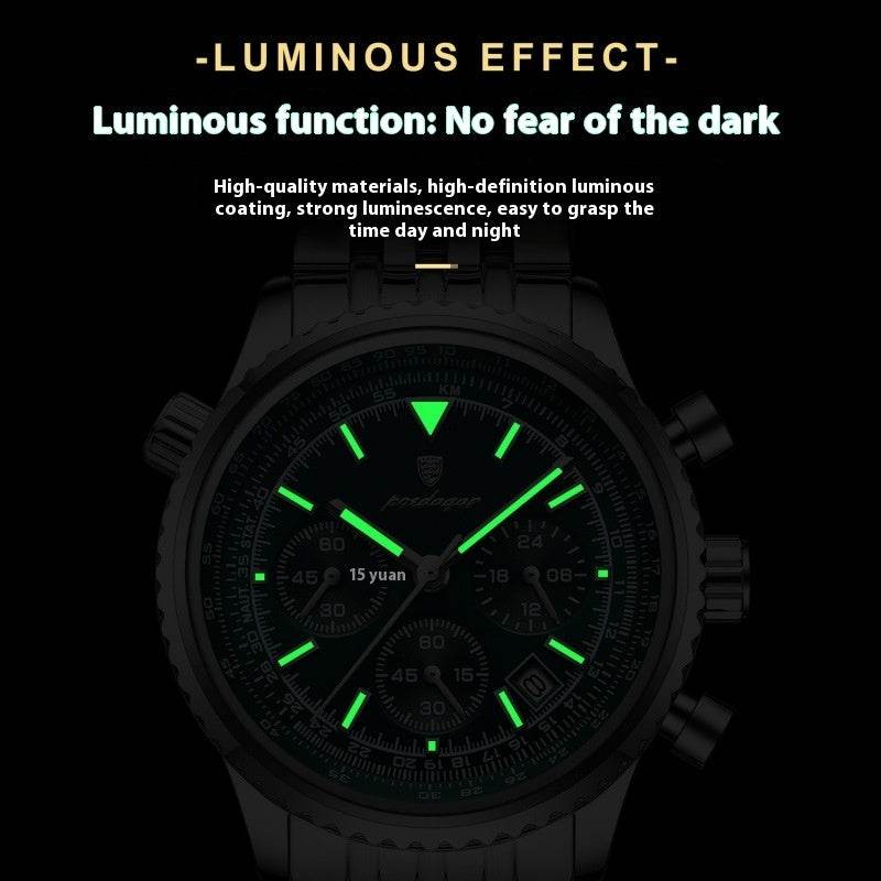 Men's Waterproof Luminous Quartz Watch - Multi-Function & Stylish Design - Buy Center