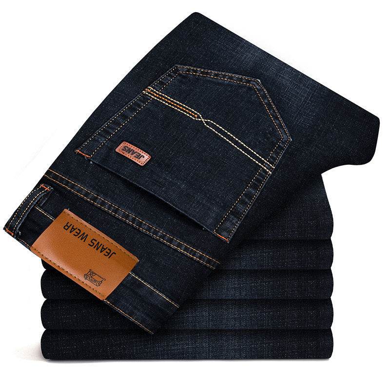 Buycenter Men's Stretch Slim Straight Jeans - Comfortable Business Casual Fit - Buy Center