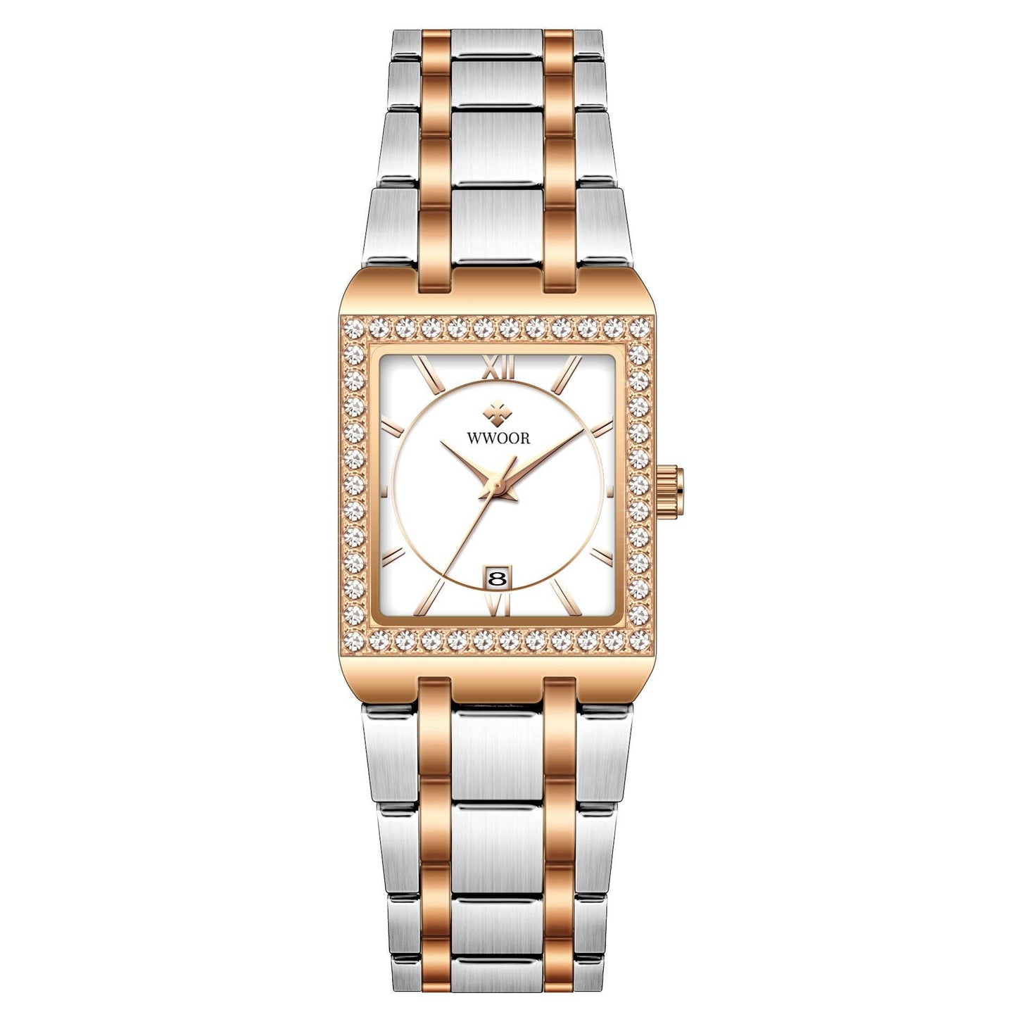 Grip Love Square Steel Band Watch - Waterproof Quartz Stylish for Women - Buy Center