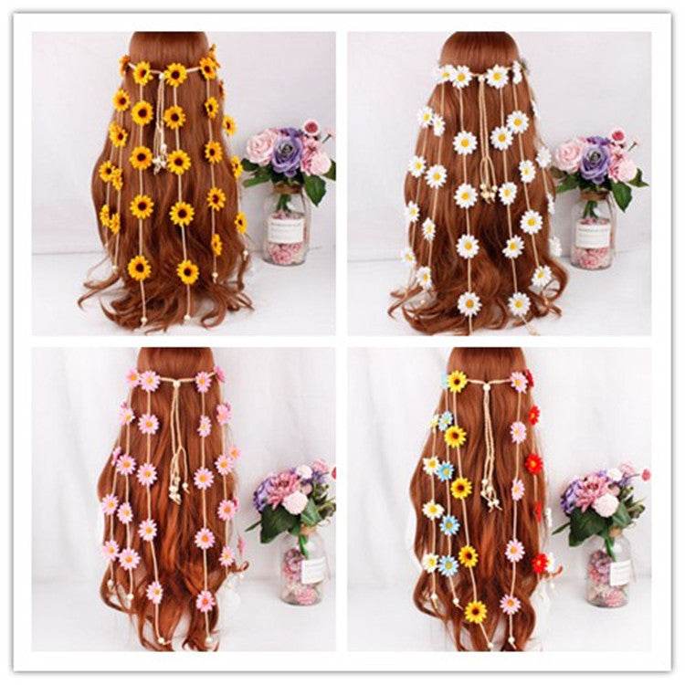 Bohemian Sun Flower Hair Band - Handmade Daisy Garland Accessory - Buy Center